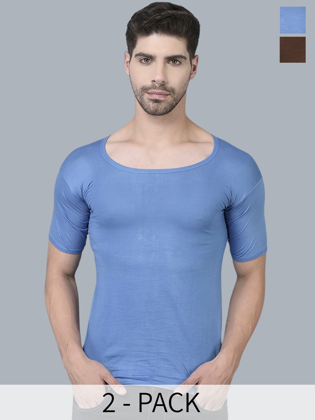 

Dollar Pack Of 2 Assorted Pure Cotton Innerwear Vests