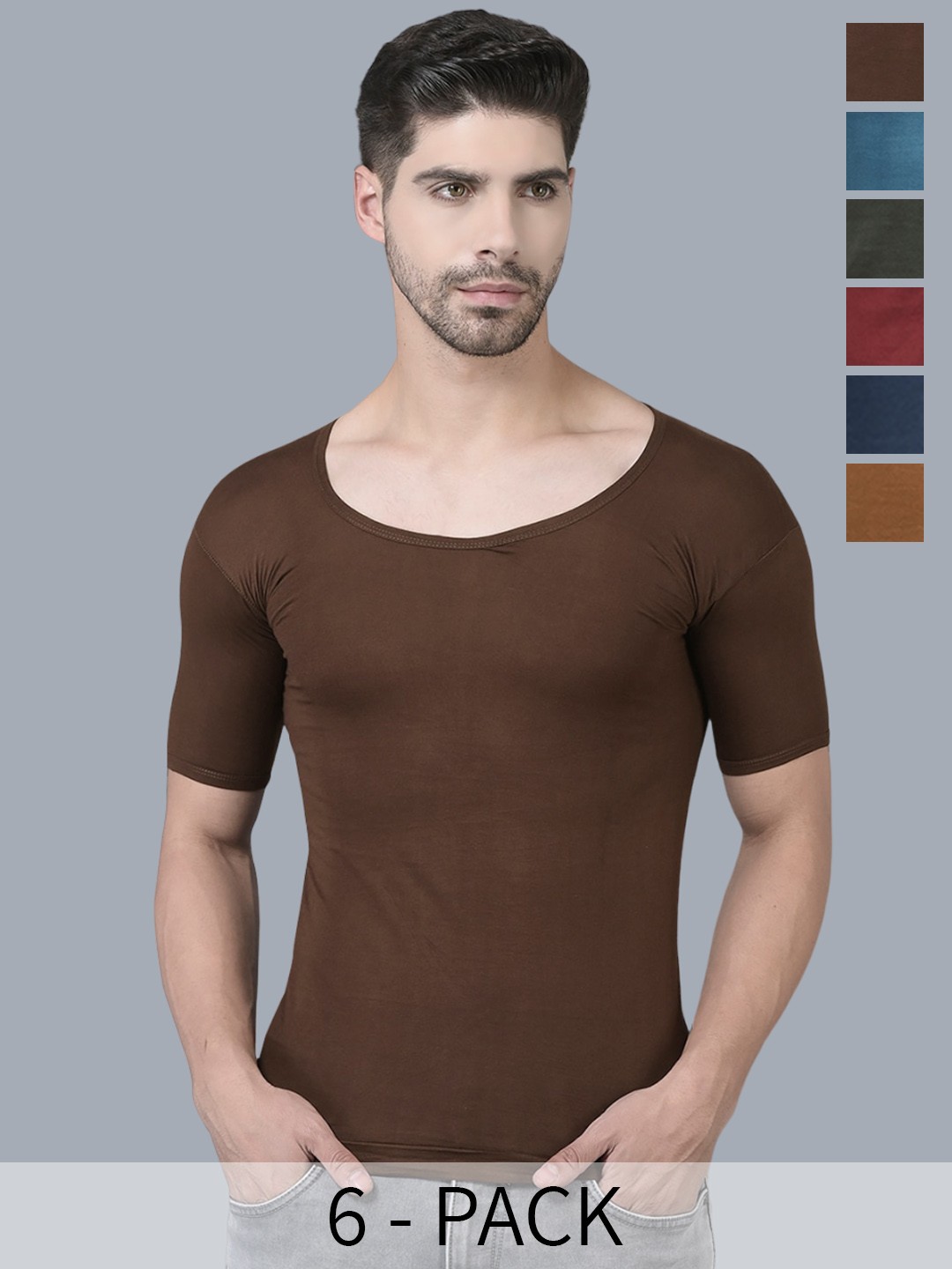 

Dollar Pack Of 6 Assorted Pure Cotton Innerwear Vests