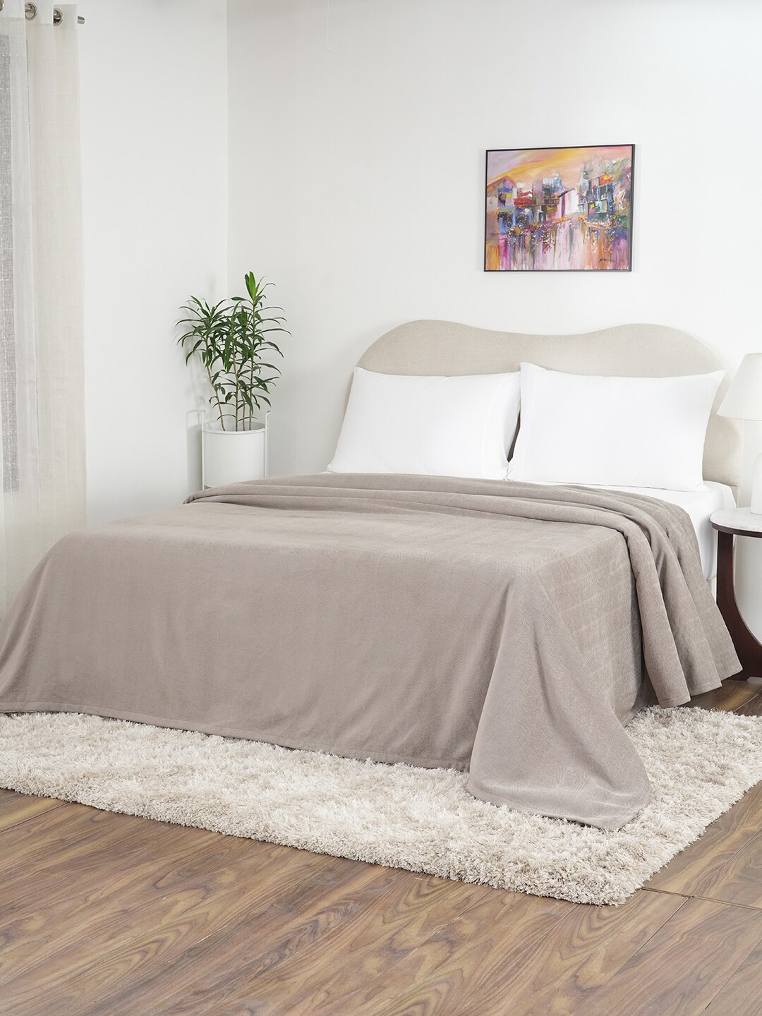 MASPAR Grey 240TC Double Queen Bed Covers