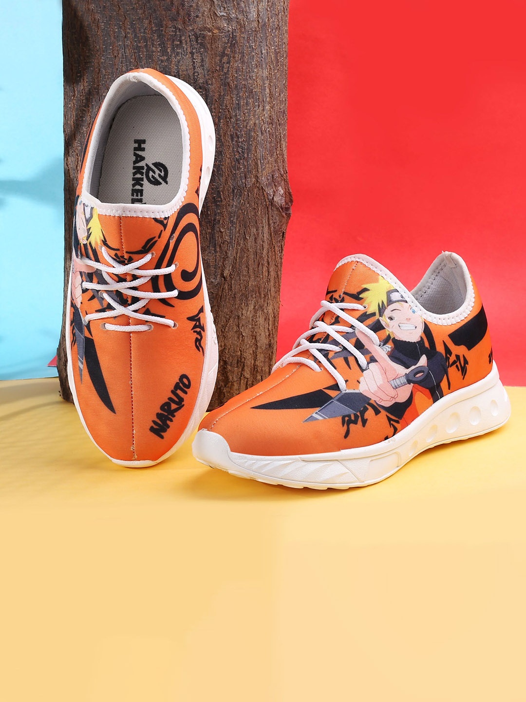 

HAKKEL Men Printed Lightweight Sneakers, Orange