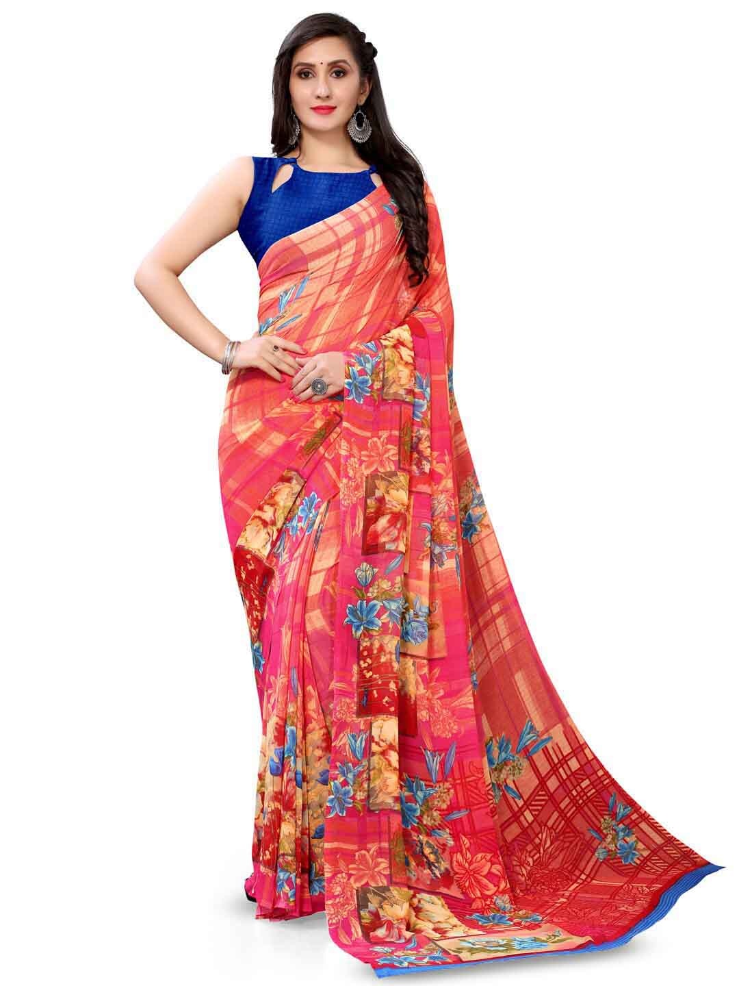 

Shaily Floral Printed Saree, Pink