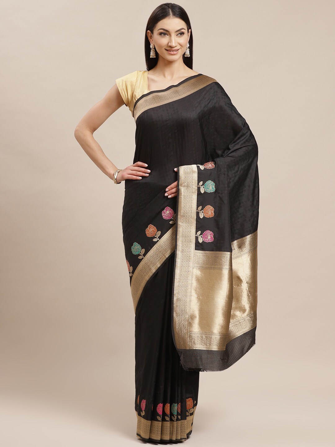 

Shaily Black Woven Design Zari Saree