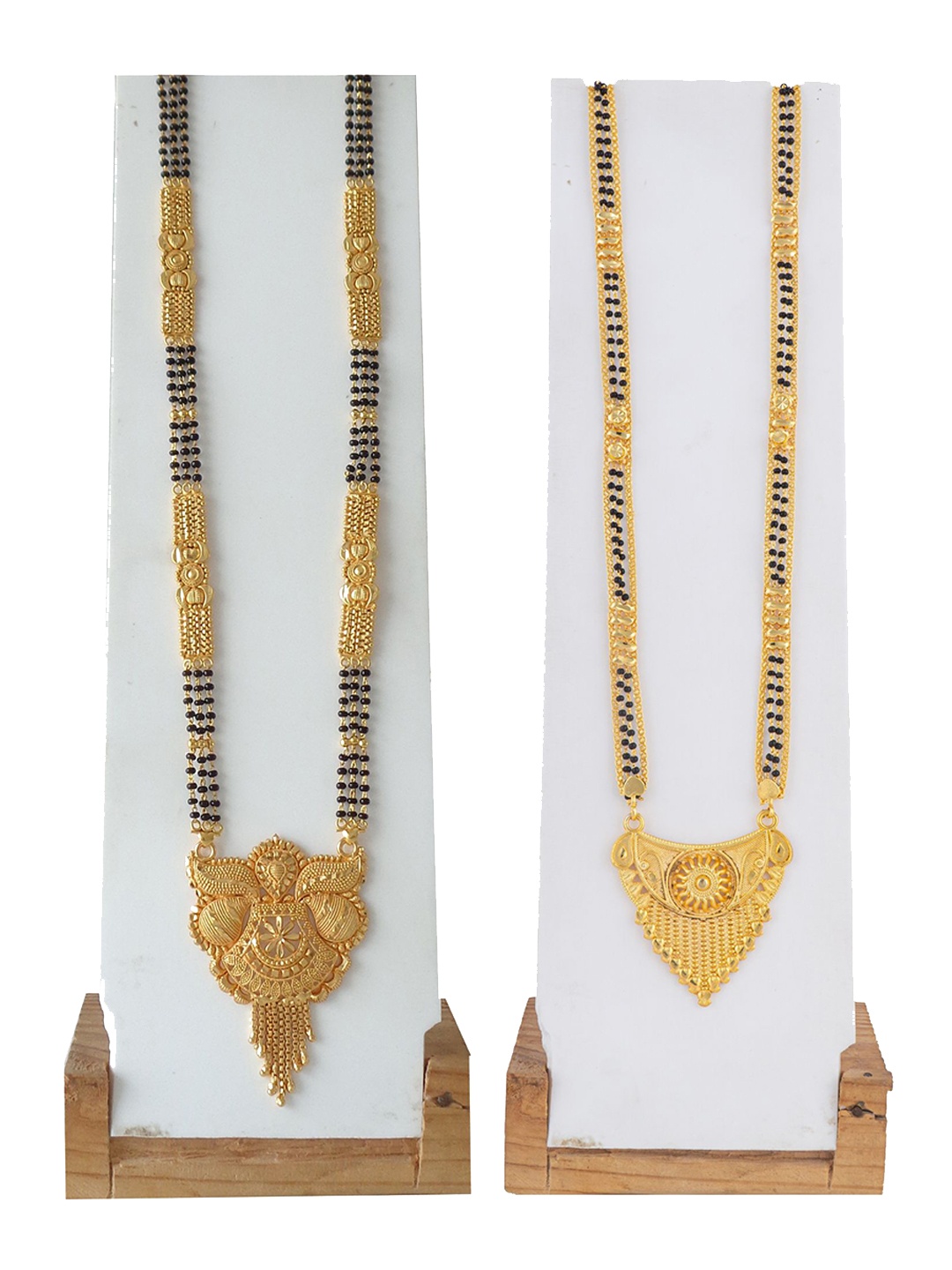

Ramdev Art Fashion Jwellery Set Of 2 Gold-Plated Mangalsutra