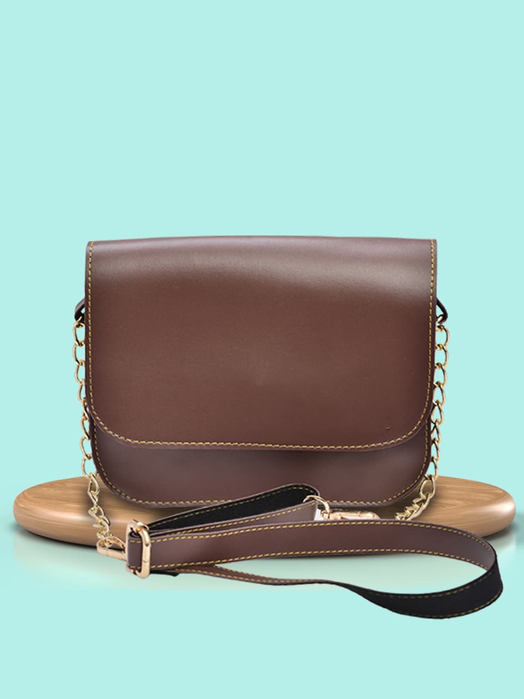 

Vorak Ahimsa Leather Structured Sling Bag, Brown