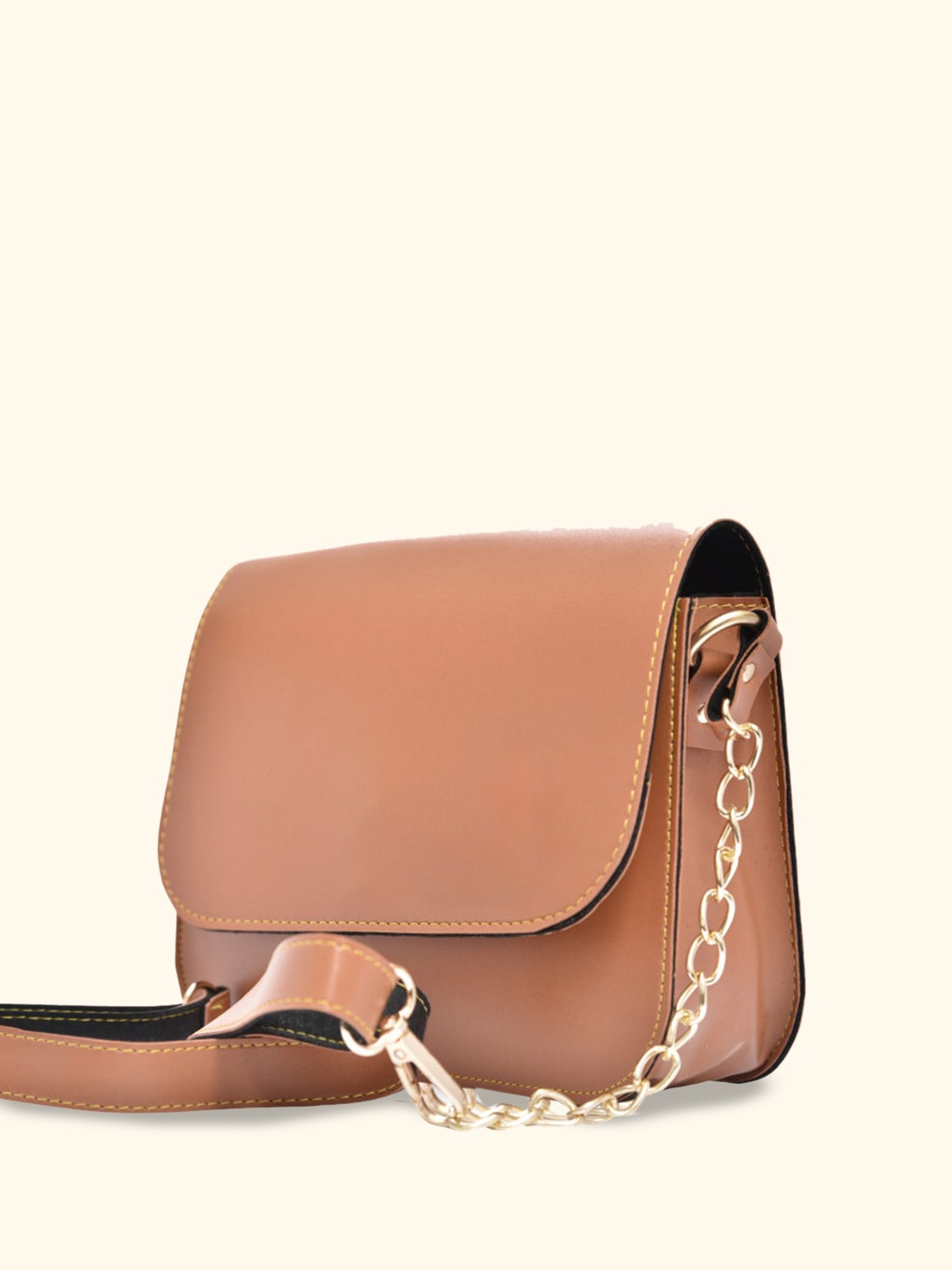 

Vorak Ahimsa Leather Structured Sling Bag, Tan