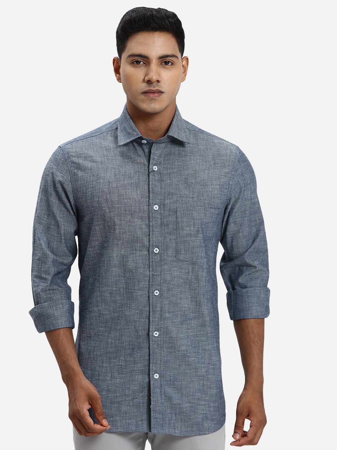 

ColorPlus Opaque Cotton Casual Shirt, Blue