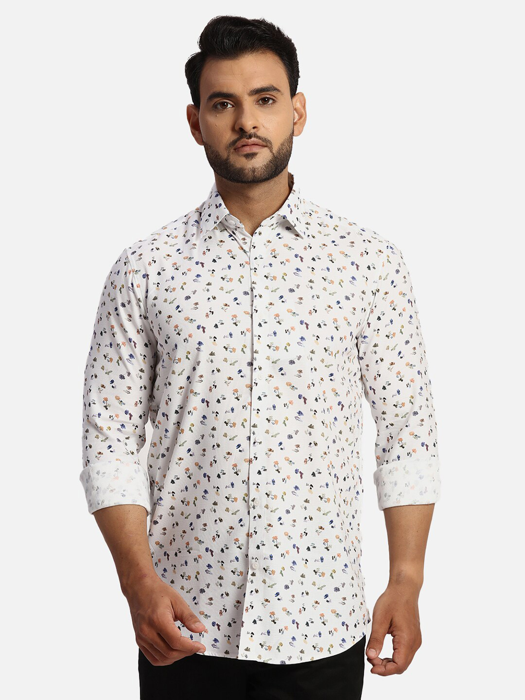 

ColorPlus Floral Printed Casual Shirt, Blue