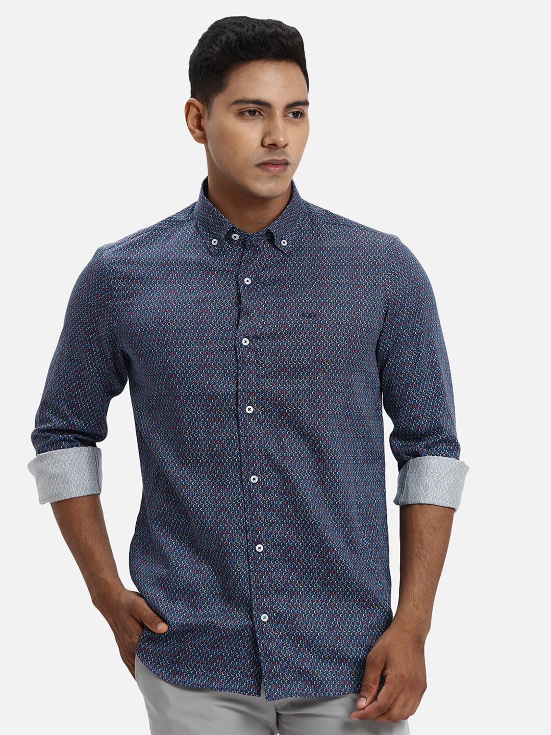 

ColorPlus Cotton Printed Casual Shirt, Blue