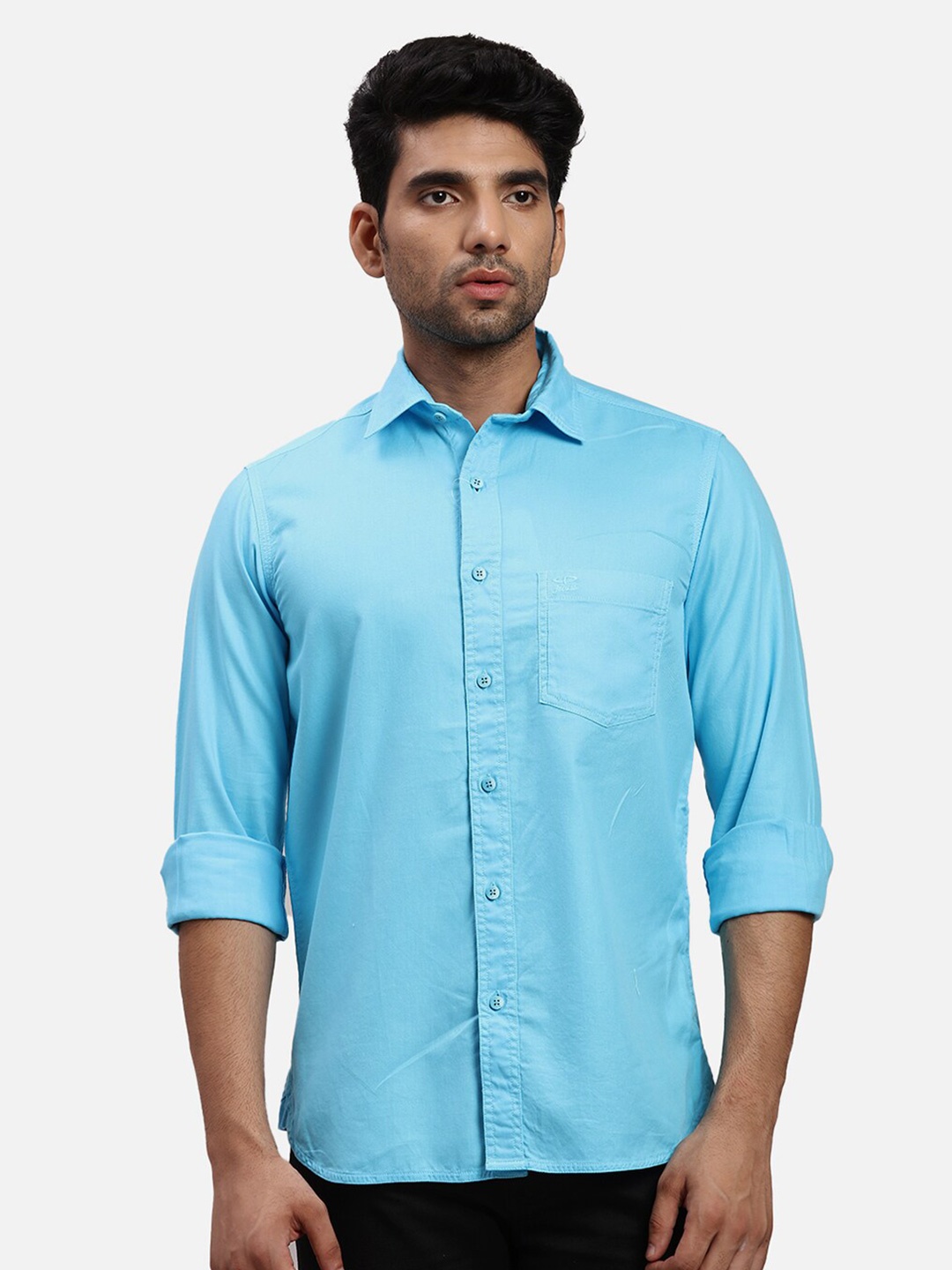 

ColorPlus Spread Collar Cotton Casual Shirt, Blue