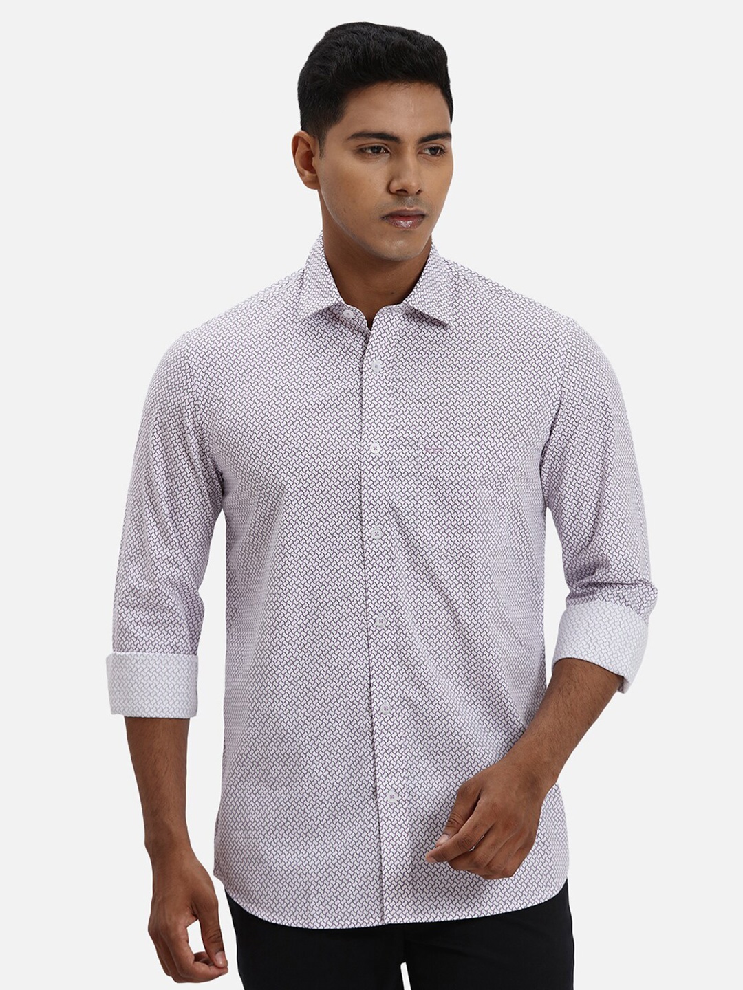 

ColorPlus Micro Ditsy Printed Opaque Cotton Casual Shirt, Violet