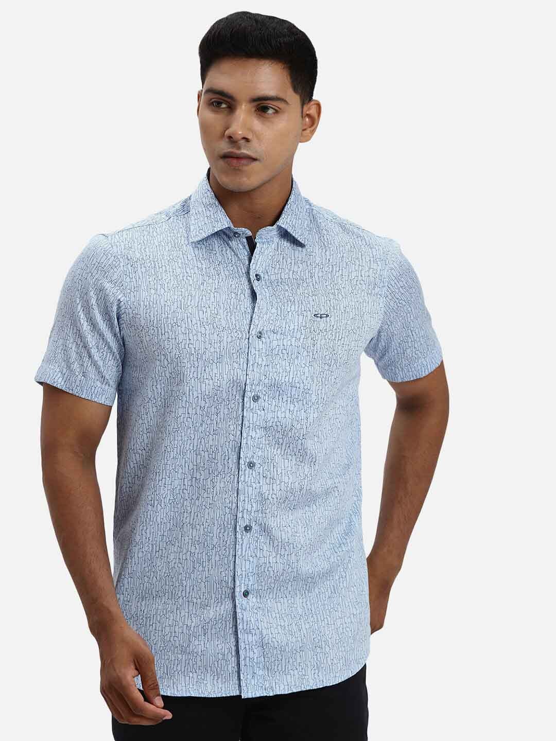 

ColorPlus Regular Fit Micro Ditsy Printed Cotton Casual Shirt, Blue