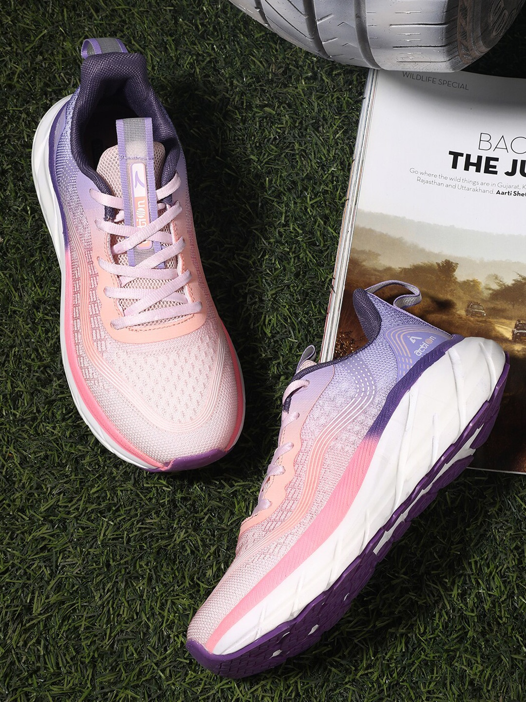 

Action Men Lace Up Mesh Running Shoes, Pink