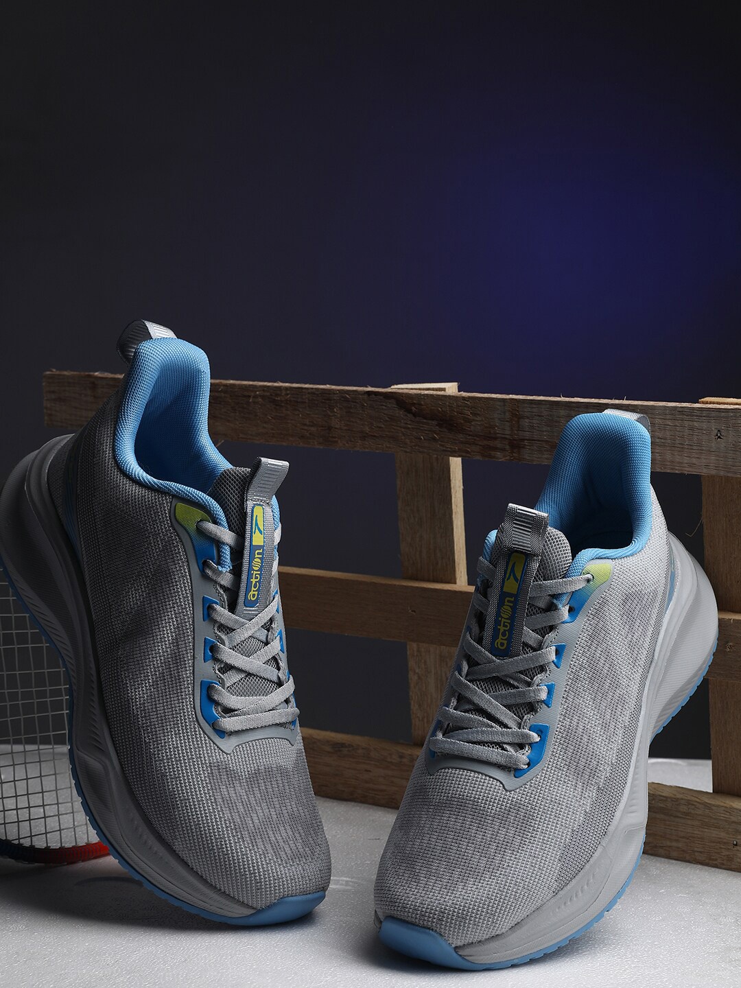 

Action Men Lace Up Mesh Running Shoes, Grey