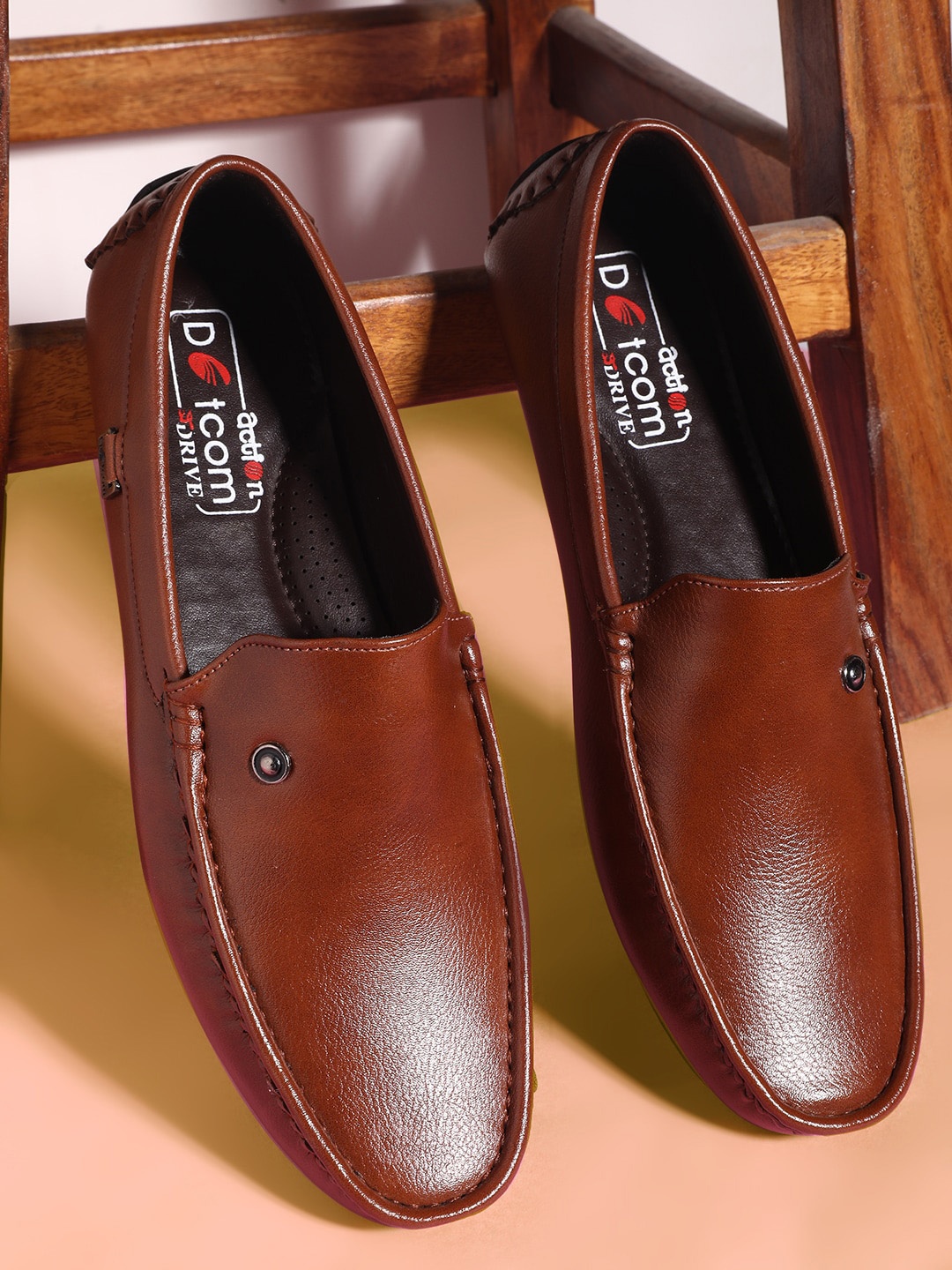 

Action Men Textured Memory Foam Insole Lightweight Driving Shoes, Brown