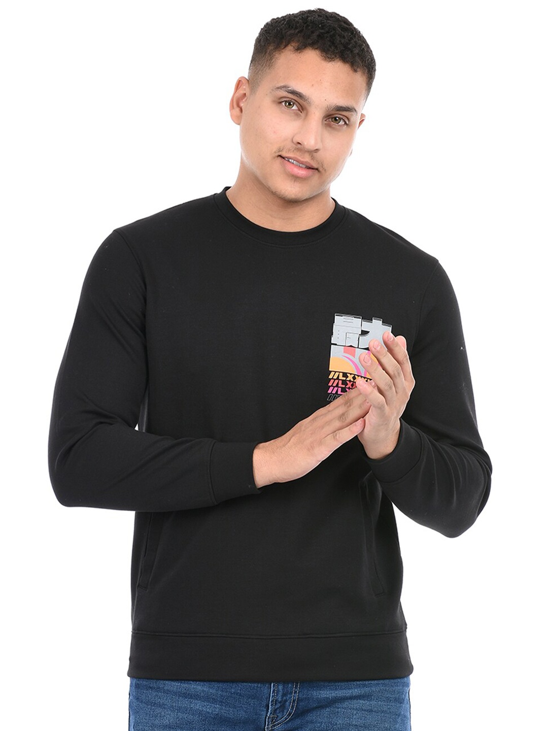 

EXCEED Graphic Printed Pullover, Black