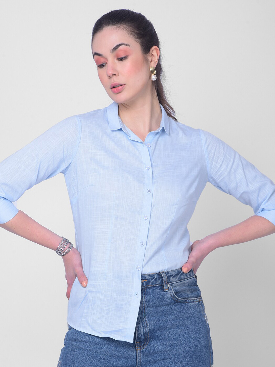 

Crimsoune Club Classic Slim Fit Casual Shirt, Blue