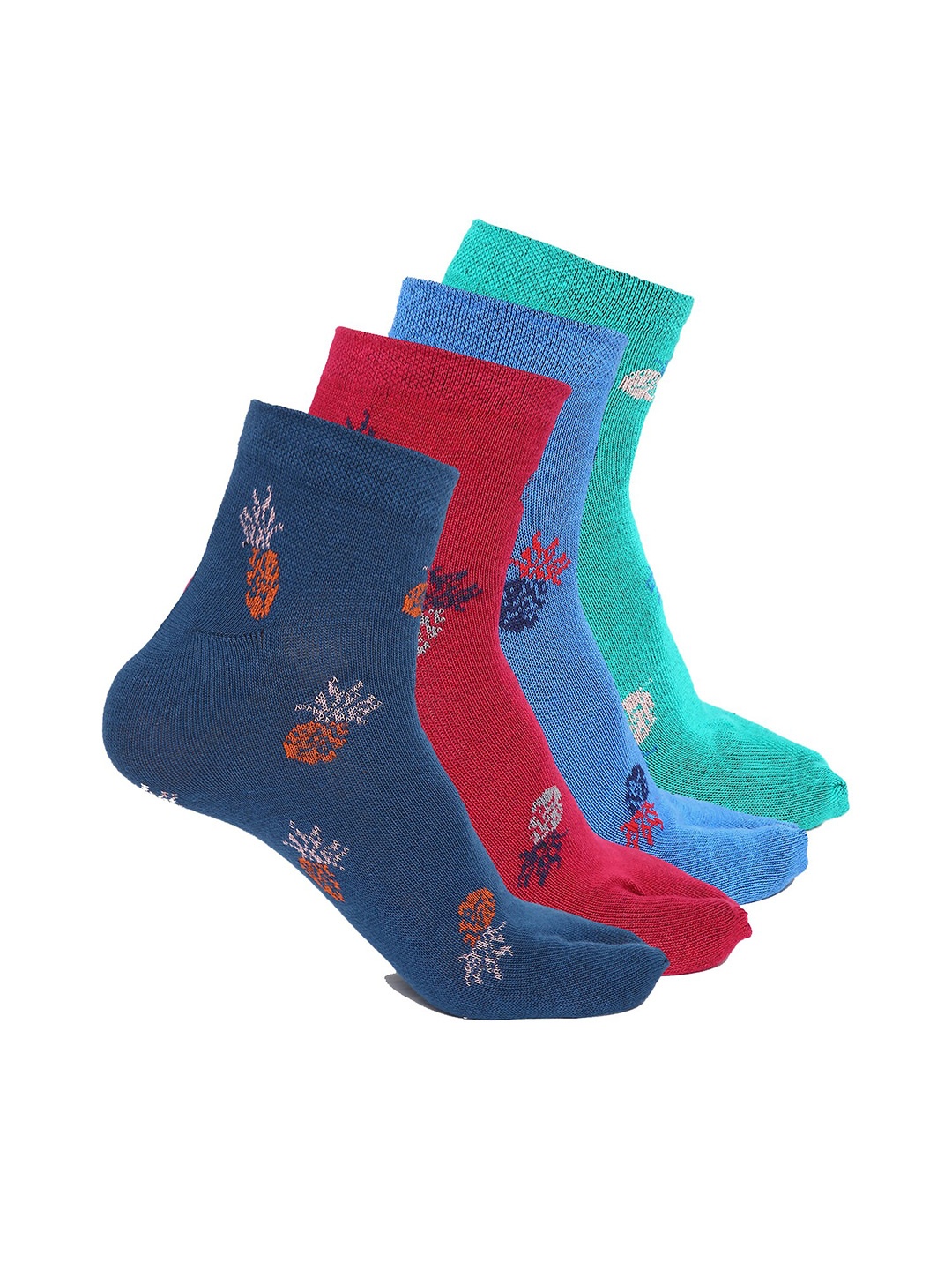 

BAESD Pack Of 4 Patterned Ankle-Length Socks, Blue