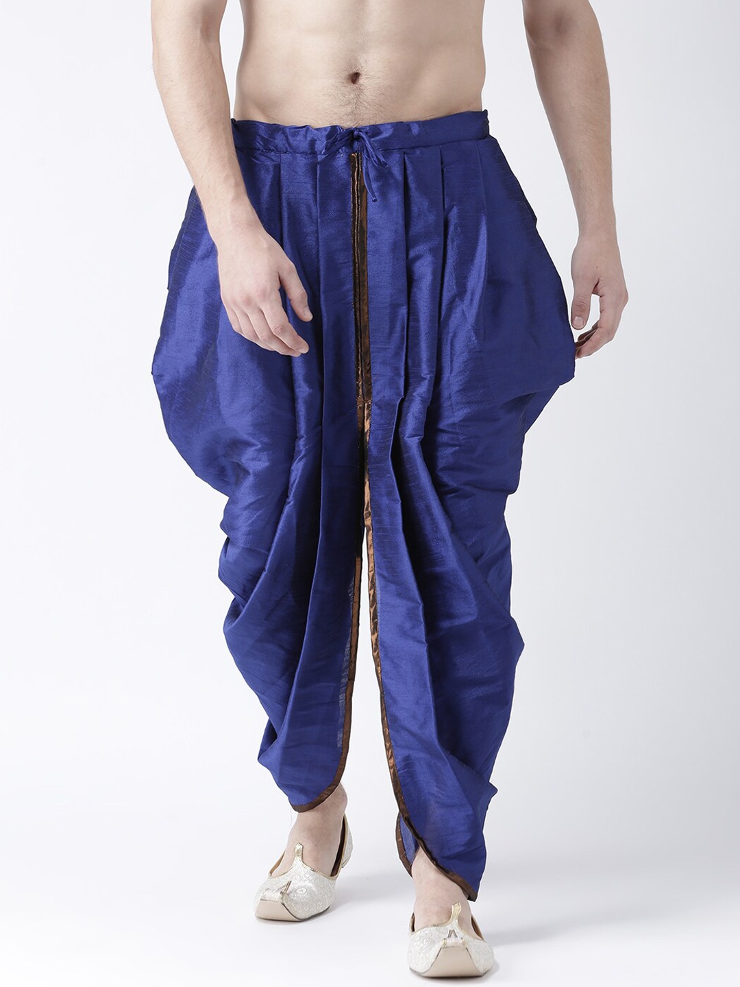 

DEYANN Silk Pleated Dhoti Pants, Blue