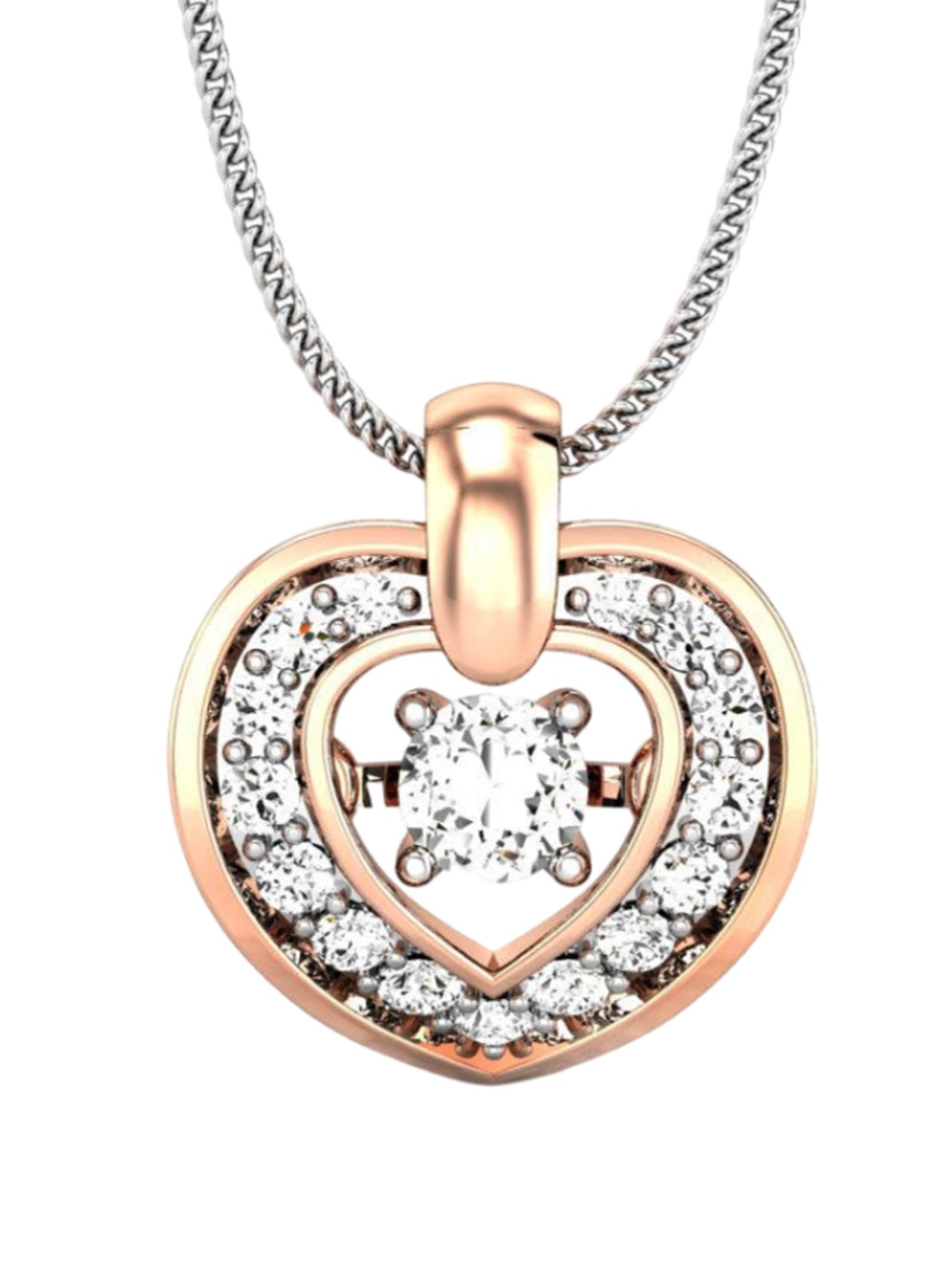 

CANDERE A KALYAN JEWELLERS COMPANY 18KT Rose Gold Diamond Pendant-0.65gm