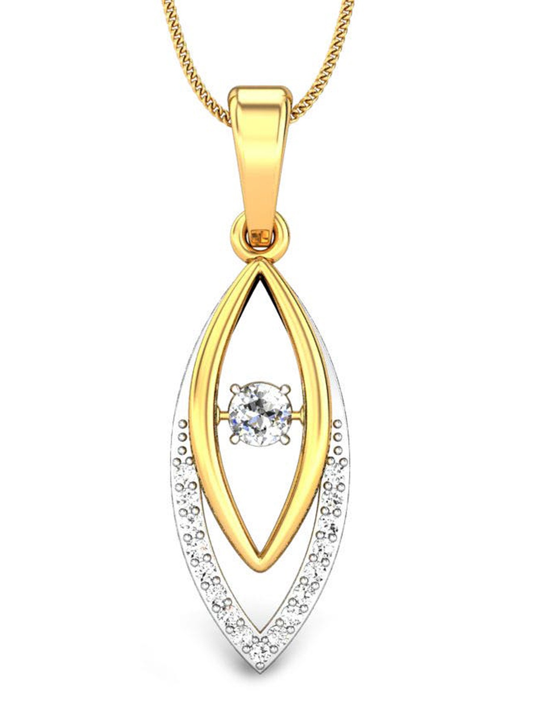 

CANDERE A KALYAN JEWELLERS COMPANY 14KT Gold Diamond Pendant-0.94gm