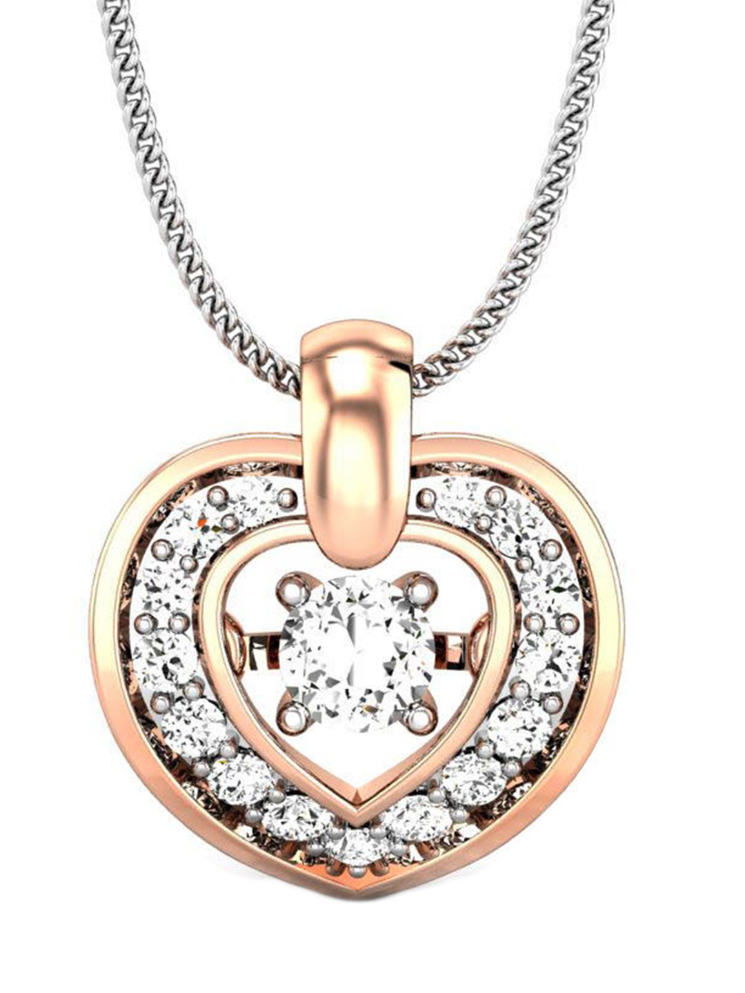 

CANDERE A KALYAN JEWELLERS COMPANY 14KT Rose Gold Diamond Pendant-0.55gm