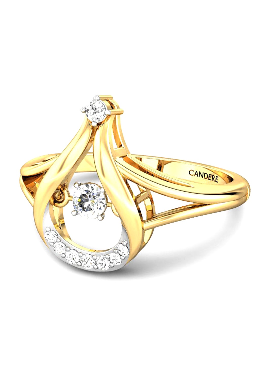 

CANDERE A KALYAN JEWELLERS COMPANY 14KT Gold Diamond Ring-1.98gm