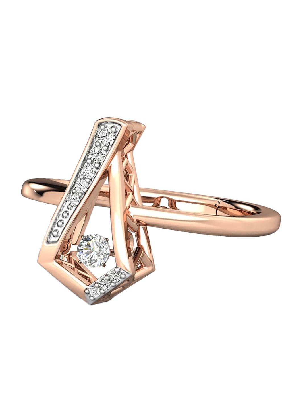 

CANDERE A KALYAN JEWELLERS COMPANY 14KT Rose Gold Diamond Ring-2.69 gm