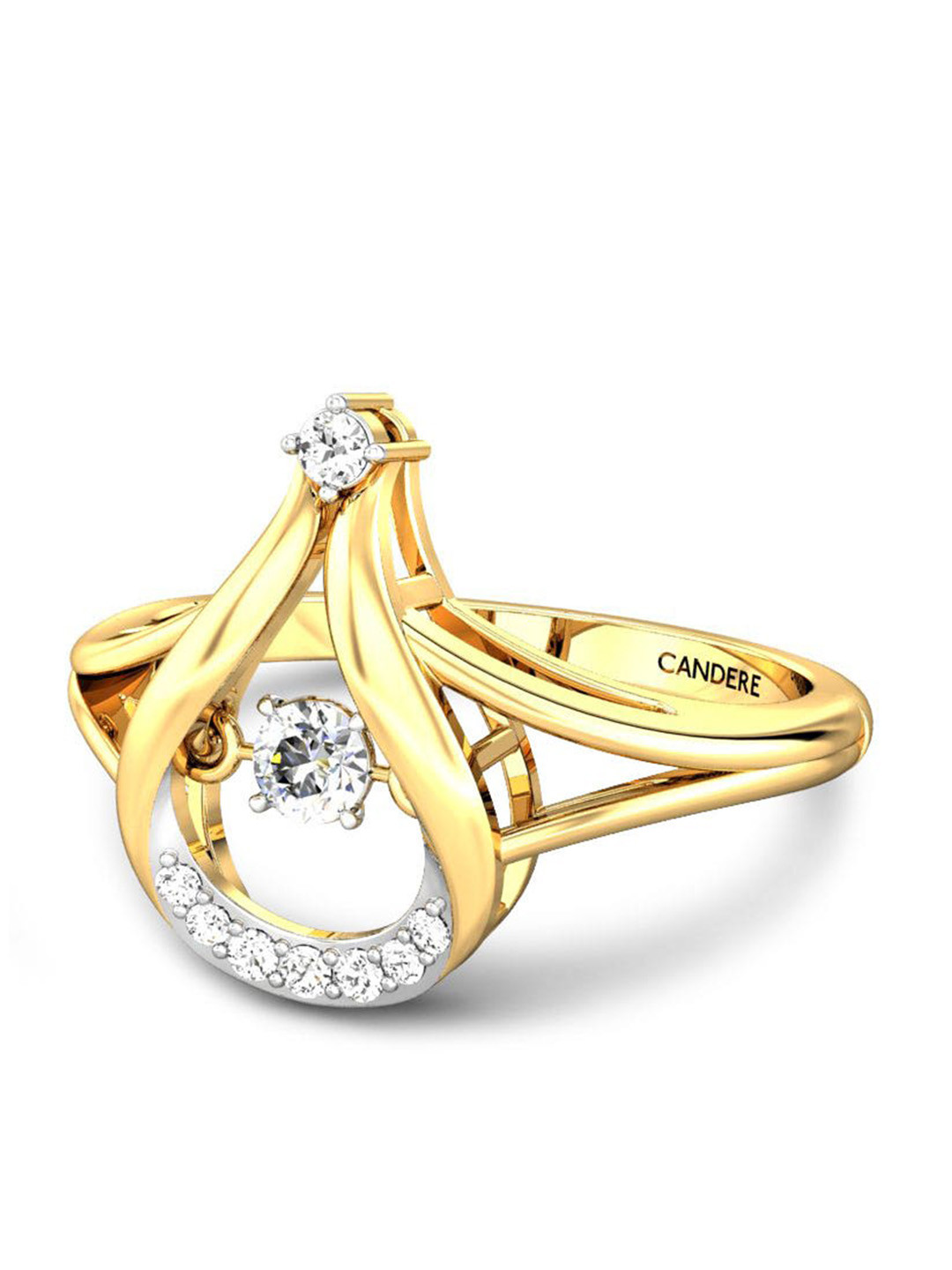 

CANDERE A KALYAN JEWELLERS COMPANY 14KT Gold Diamond Ring-2.04gm