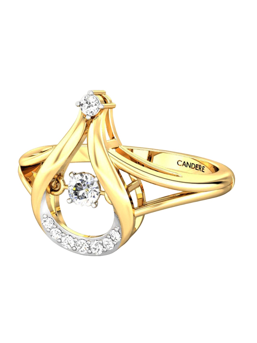 

CANDERE A KALYAN JEWELLERS COMPANY 18KT Gold Diamond Ring-2.4gm