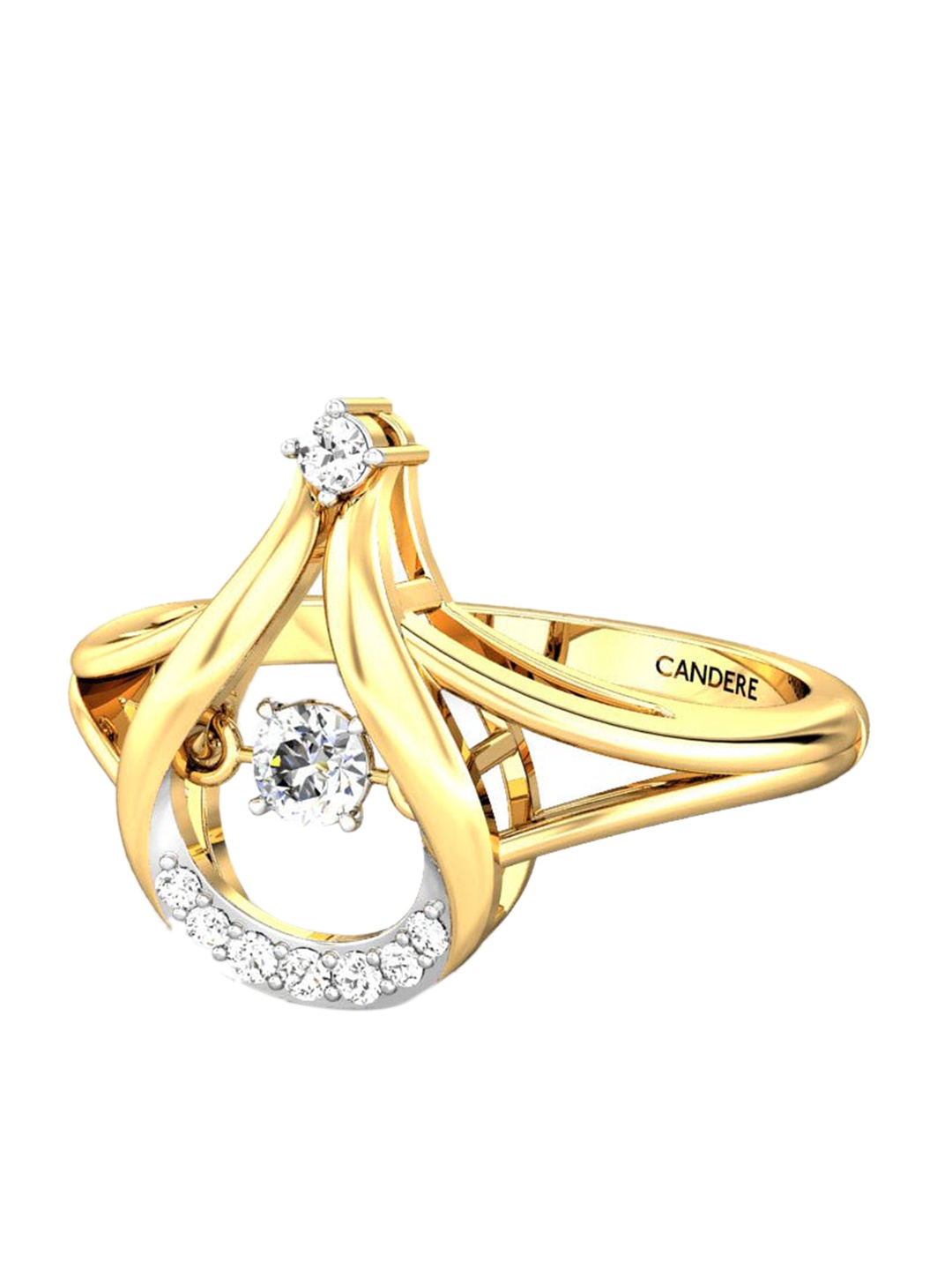 

CANDERE A KALYAN JEWELLERS COMPANY 14KT Gold Diamond Ring-2.47gm