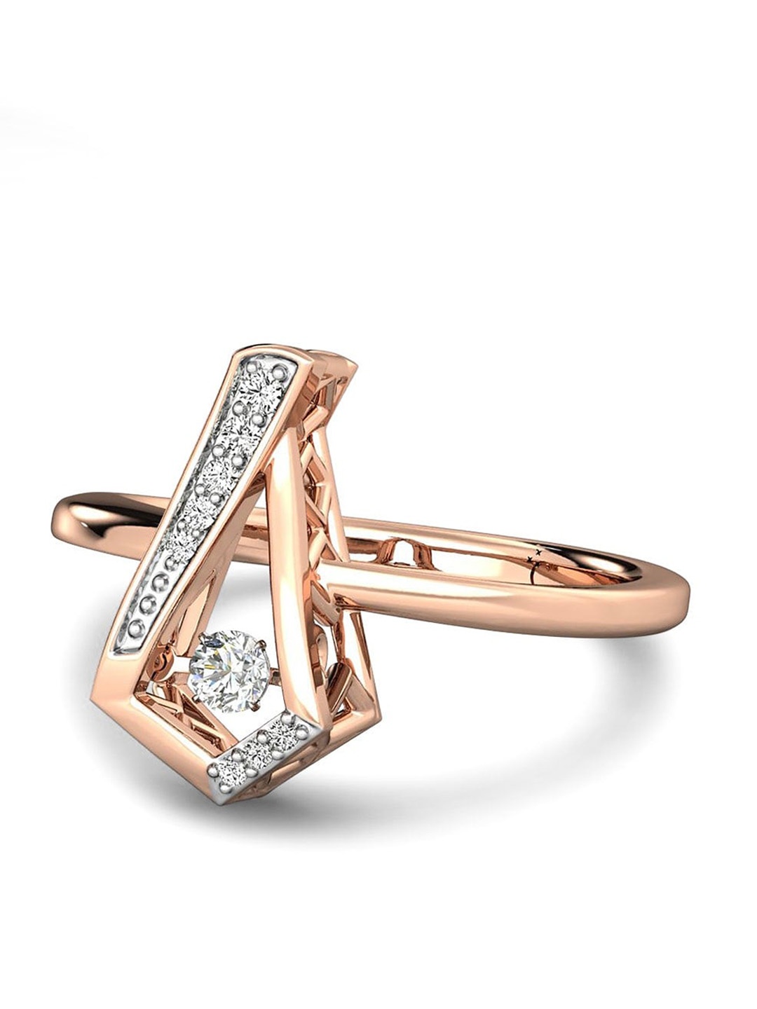 

CANDERE A KALYAN JEWELLERS COMPANY 18KT Rose Gold Diamond Ring-3.21gm