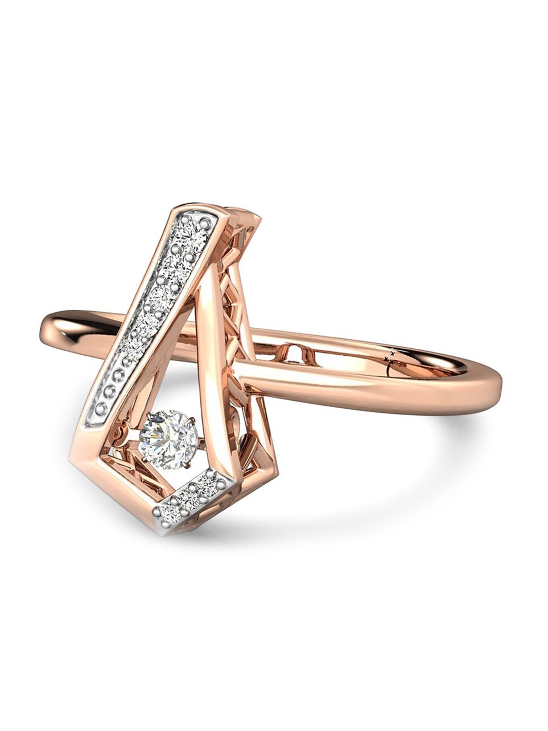 

CANDERE A KALYAN JEWELLERS COMPANY 18KT Rose Gold Diamond Ring-3.82gm