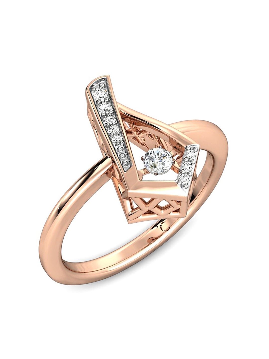 

CANDERE A KALYAN JEWELLERS COMPANY 18KT Rose Gold Diamond Ring-3.41gm
