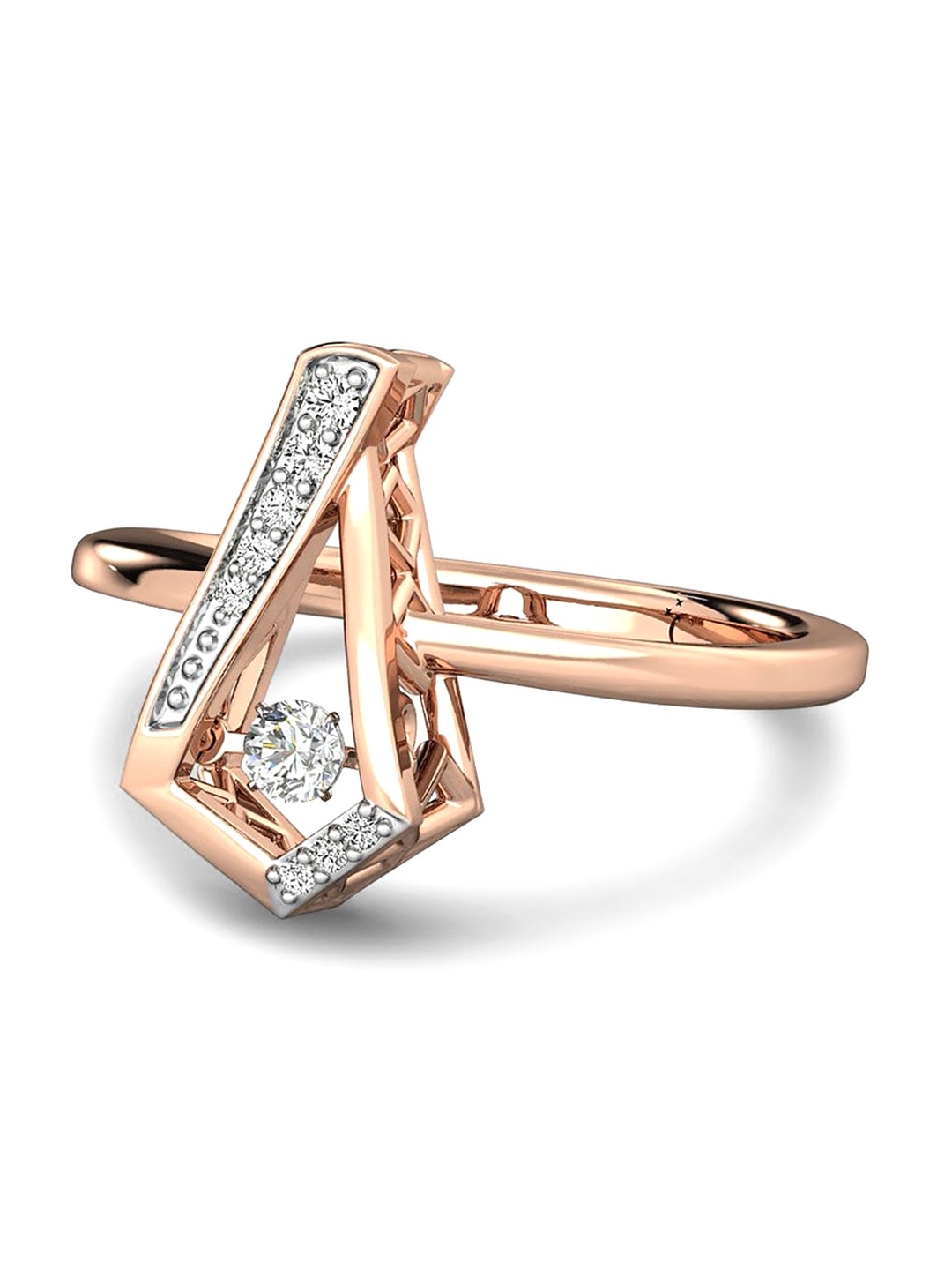 

CANDERE A KALYAN JEWELLERS COMPANY 18KT Rose Gold Diamond Ring-3.74gm