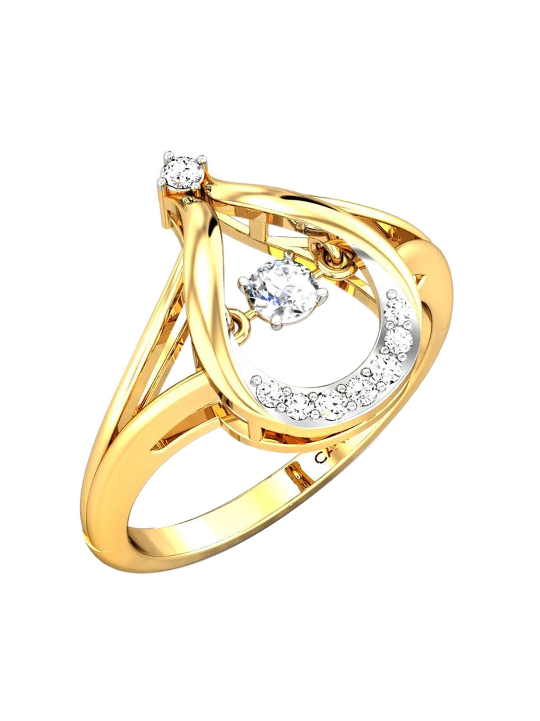 

CANDERE A KALYAN JEWELLERS COMPANY 14KT Gold Diamond Ring-2.26gm
