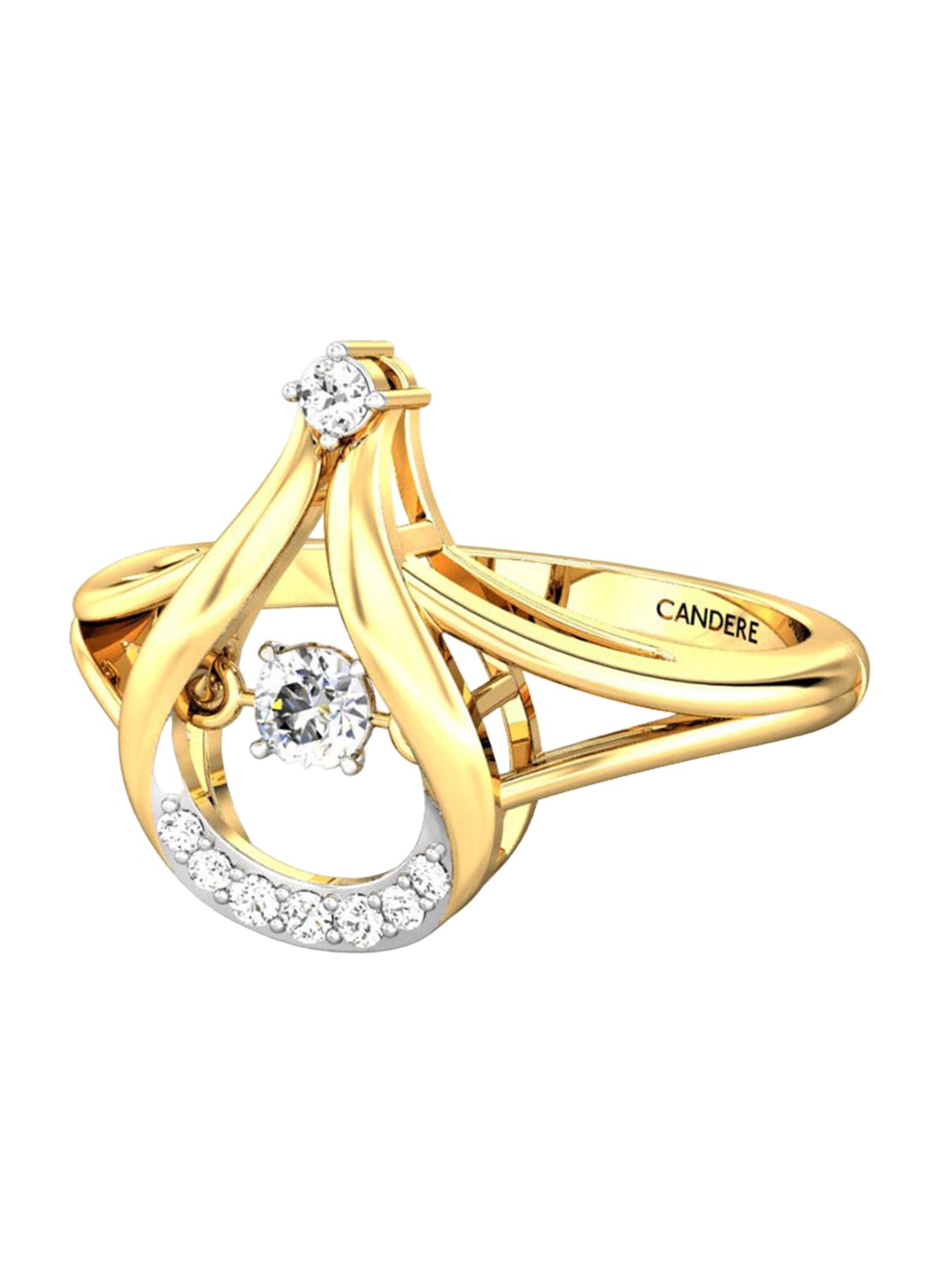 

CANDERE A KALYAN JEWELLERS COMPANY 18KT Gold Diamond Ring-2.46gm