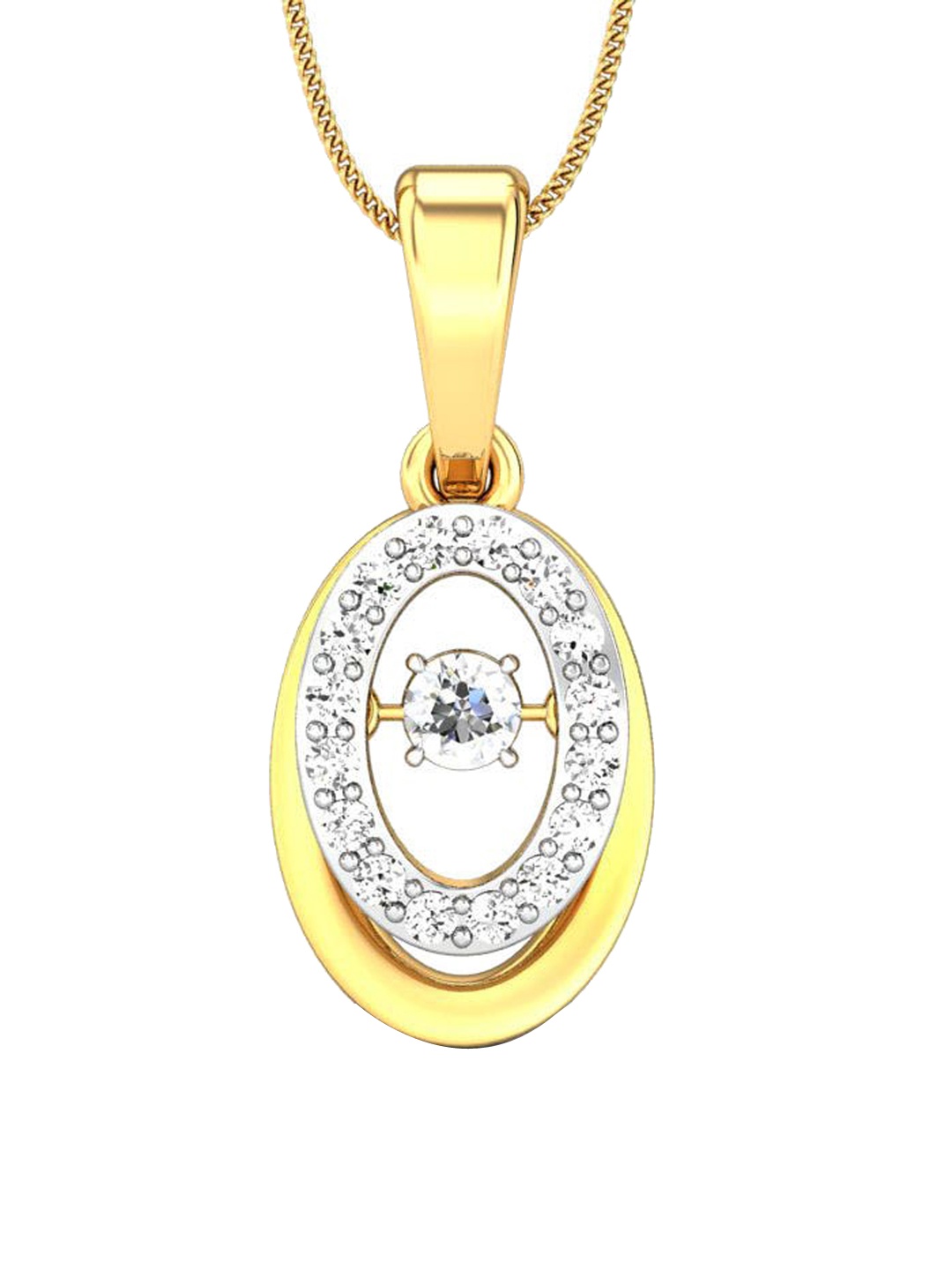 

CANDERE A KALYAN JEWELLERS COMPANY 18KT Gold Diamond Pendant-1.2gm