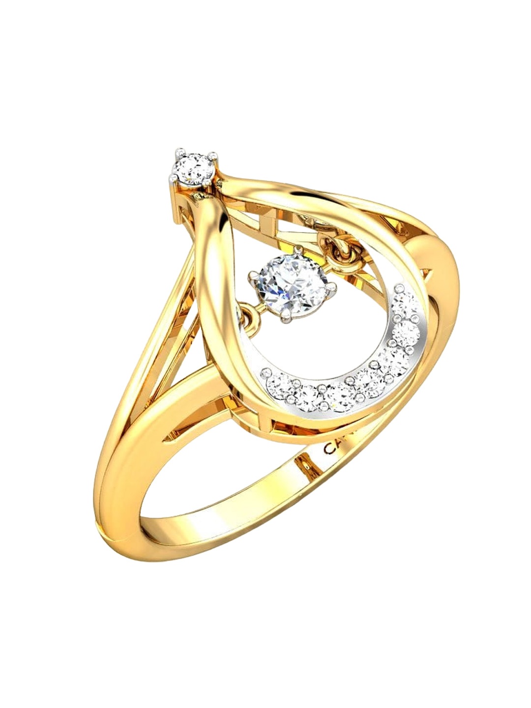 

CANDERE A KALYAN JEWELLERS COMPANY 14KT Gold Diamond Ring-2.3gm