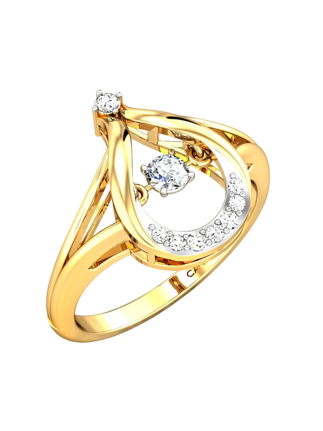 

CANDERE A KALYAN JEWELLERS COMPANY 14KT Gold Diamond Ring-2.34gm