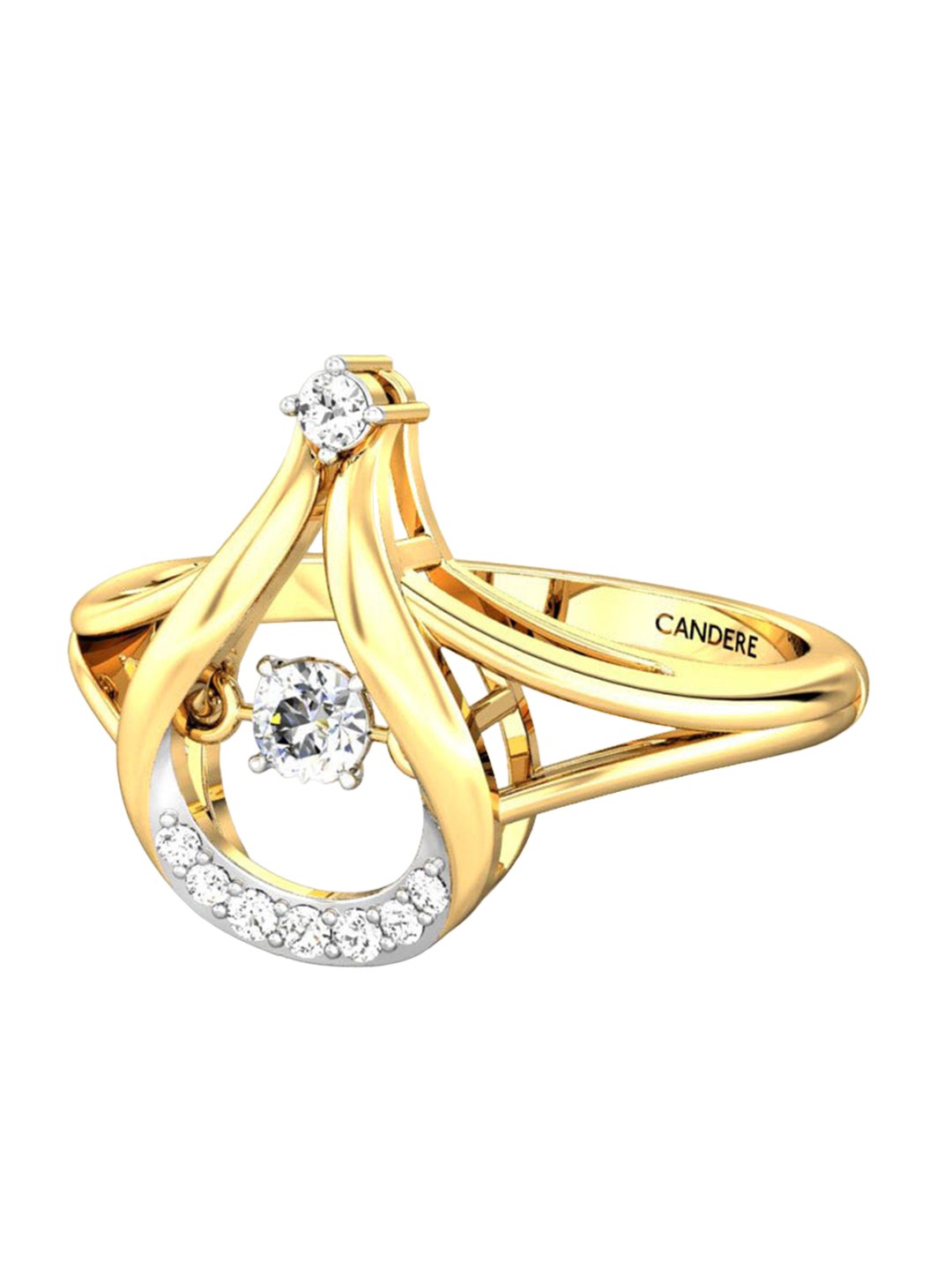 

CANDERE A KALYAN JEWELLERS COMPANY 18KT Gold Diamond Ring-2.56gm