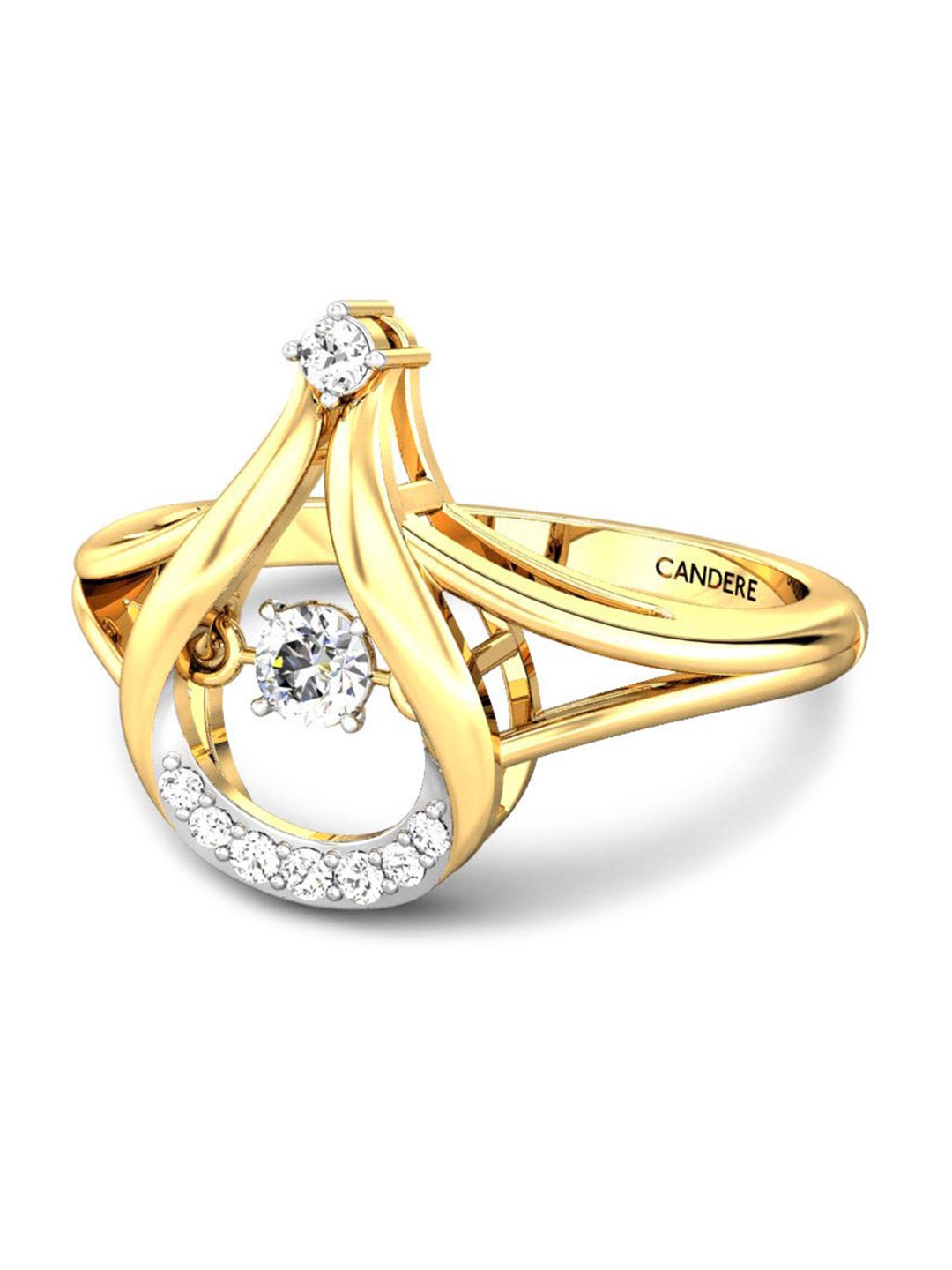 

CANDERE A KALYAN JEWELLERS COMPANY 18KT Gold Diamond Ring-2.62gm