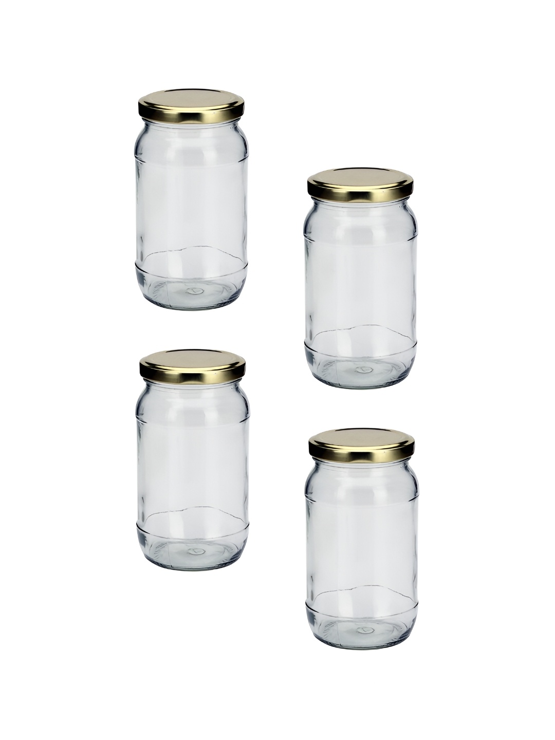 

Afast Transparent & Gold Toned 4 Pieces Glass Dishwasher Safe Cookie Jars