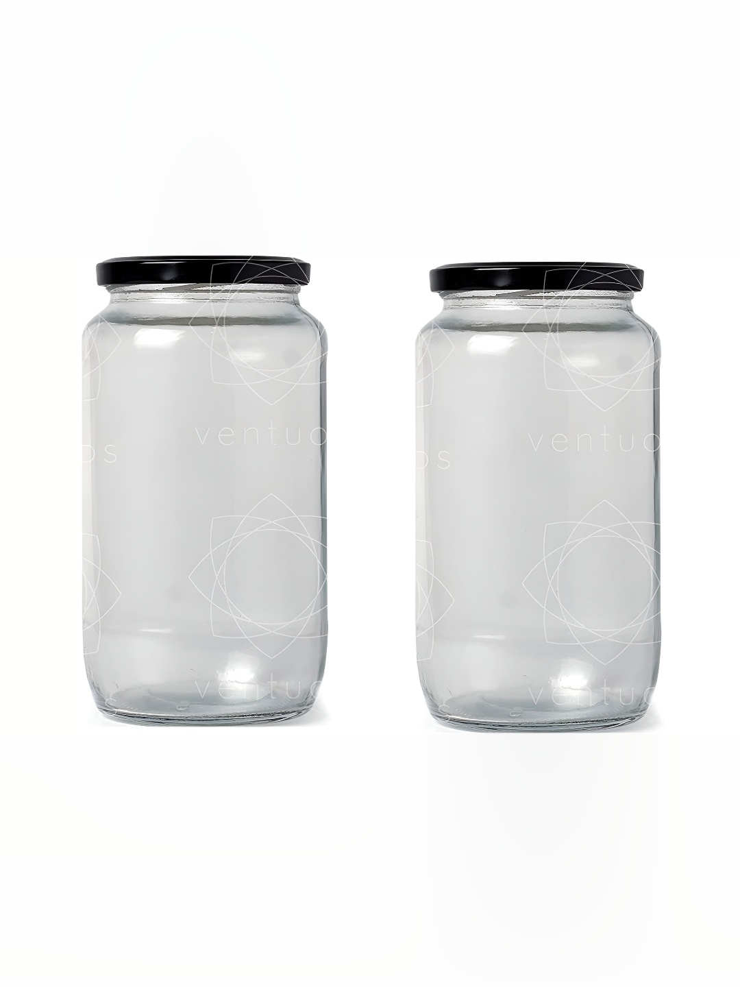 

Afast Transparent & Black 2Pcs Glass Glass Dishwasher Safe Food Container 500ml Each