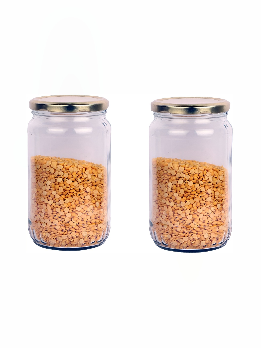 

Afast Transparent & Gold-Toned 2Pcs Glass Dishwasher Safe Food Container 1ltr Each