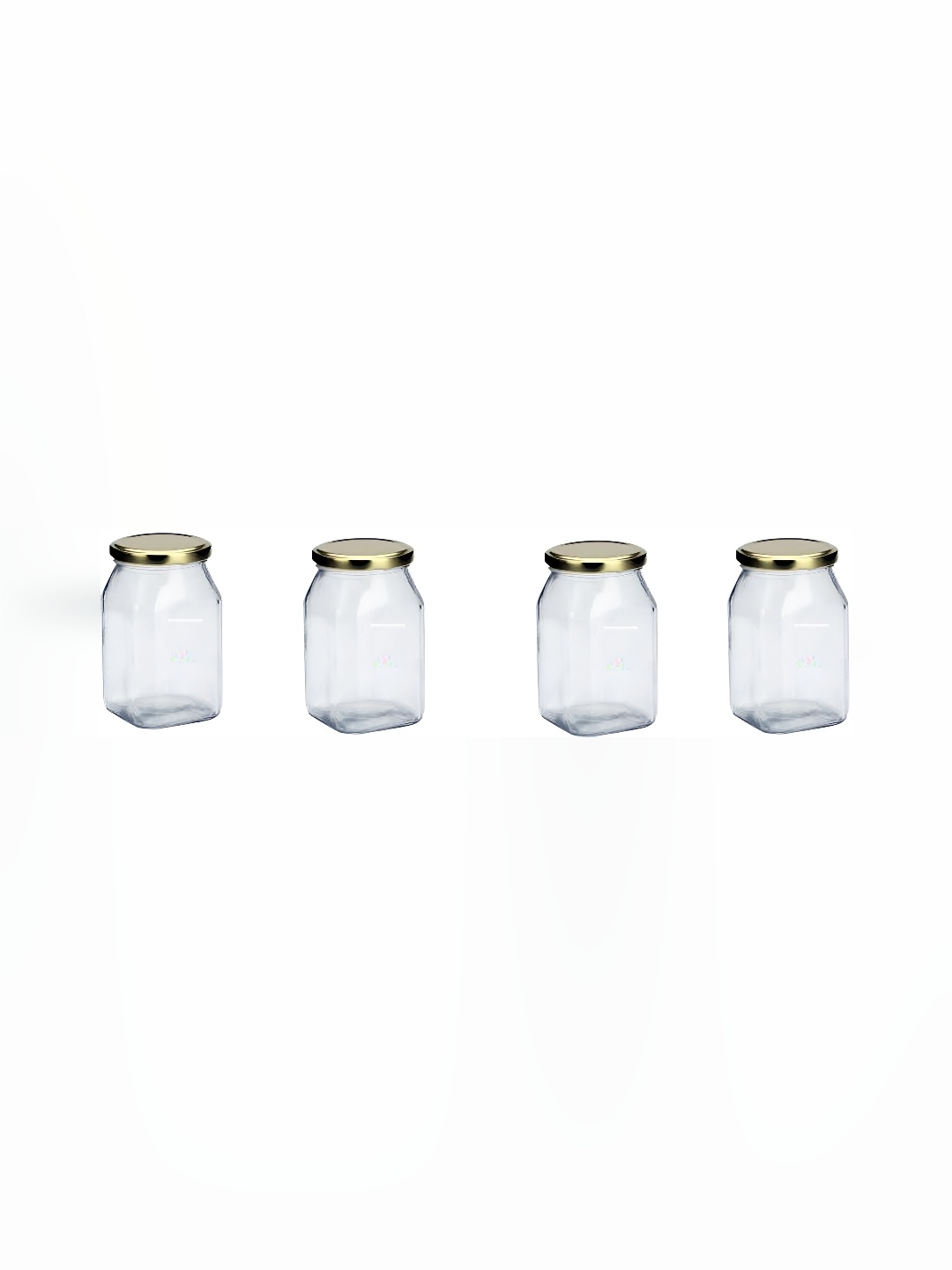 

Afast Transparent & Gold-Toned 4Pcs Glass Dishwasher Safe Food Container 400ml Each