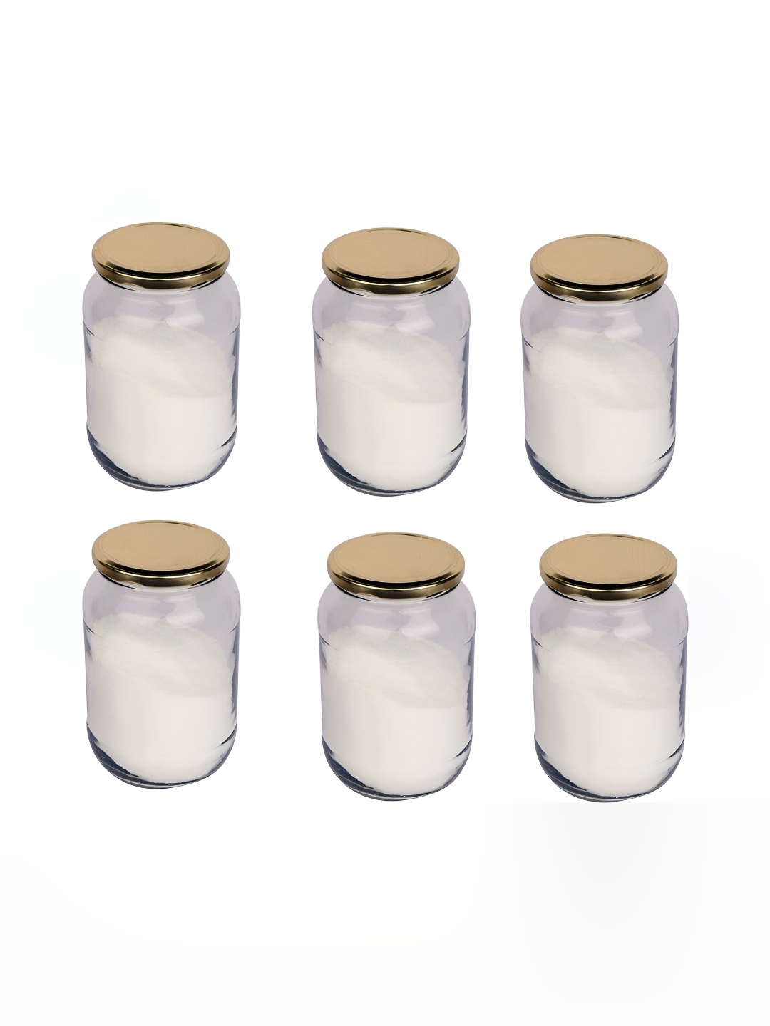 

Afast Transparent & Gold-Toned 6Pcs Glass Dishwasher Safe Food Container 500ml Each