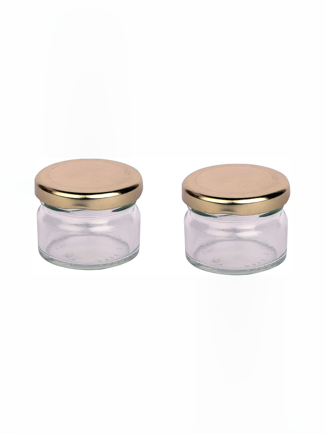 

Afast Transparent and GoldToned 2 Pieces Glass Dishwasher Safe Food Containers 30 ml