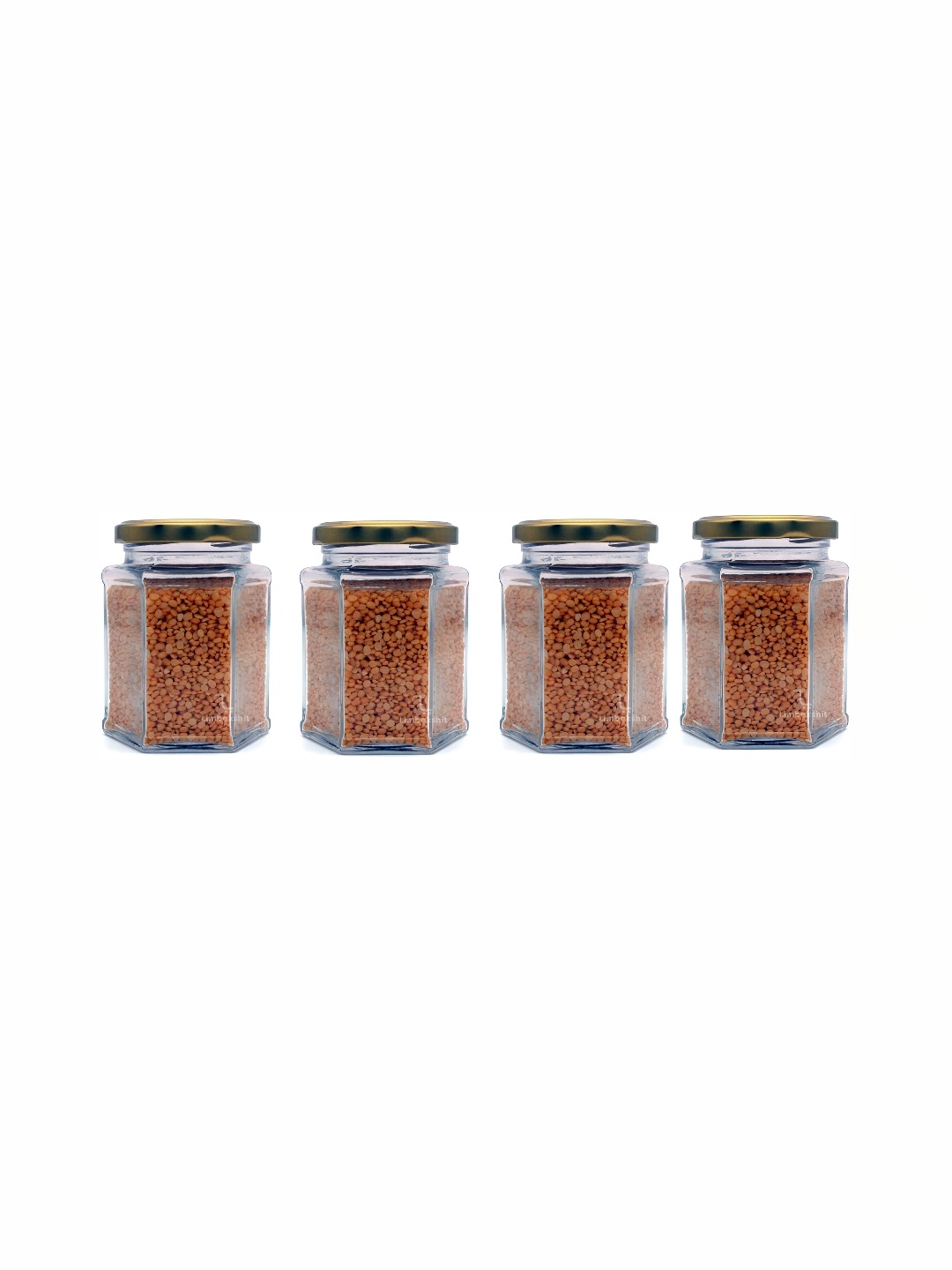 

Afast Transparent & Gold-Toned 4Pcs Glass Dishwasher Safe Food Container 400ml Each