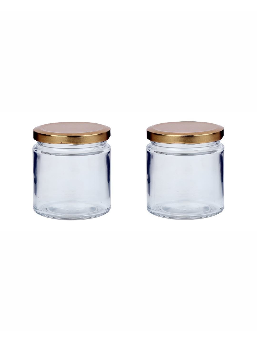

Afast Transparent & Gold Toned 2 Pieces Glass Dishwasher Safe Cookie Jars