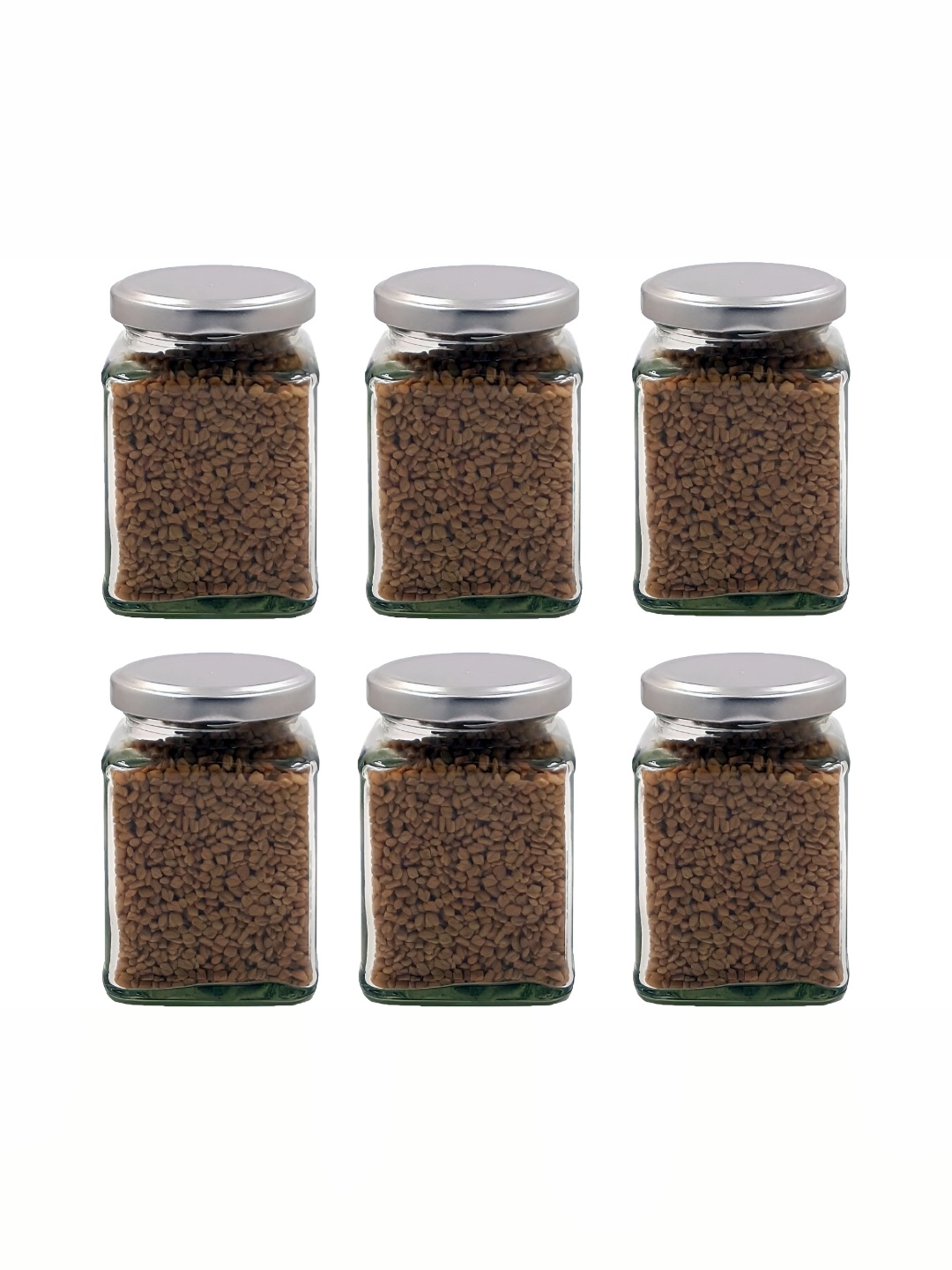 

Afast Transparent & Silver Toned 6 Pieces Glass Dishwasher Safe Cookie jars